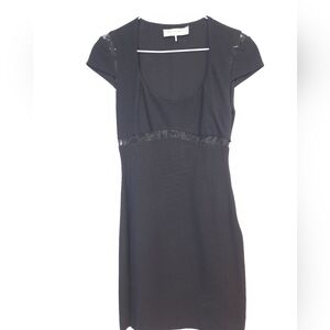 Emilio Pucci lace trimmed little black dress Sz 6